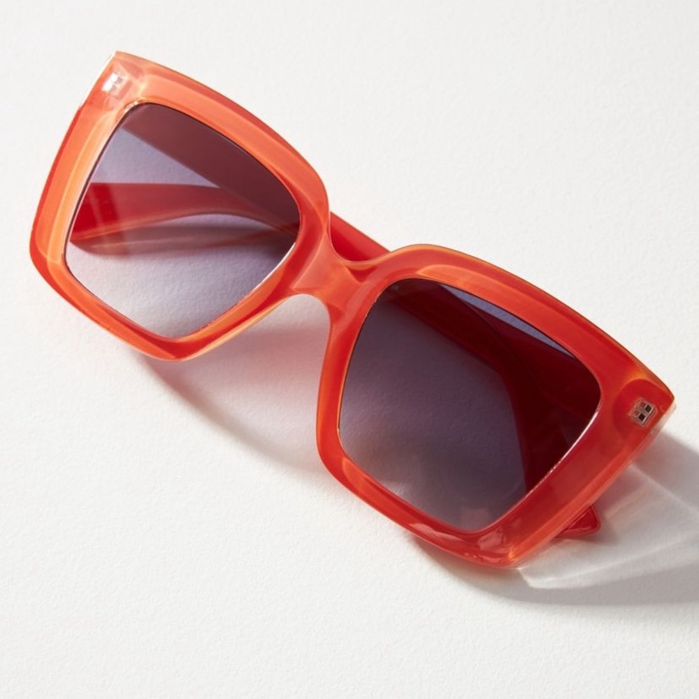 Anthropologie Bold Square Sunglasses in Coral